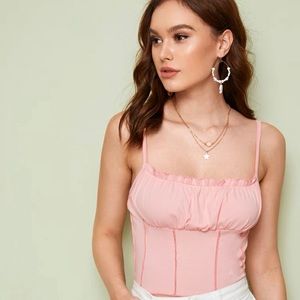 Frilly spaghetti strap